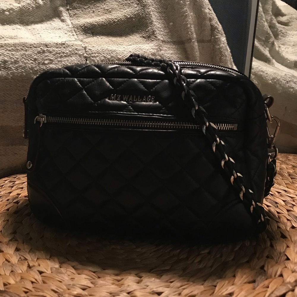 Small black leather crosby